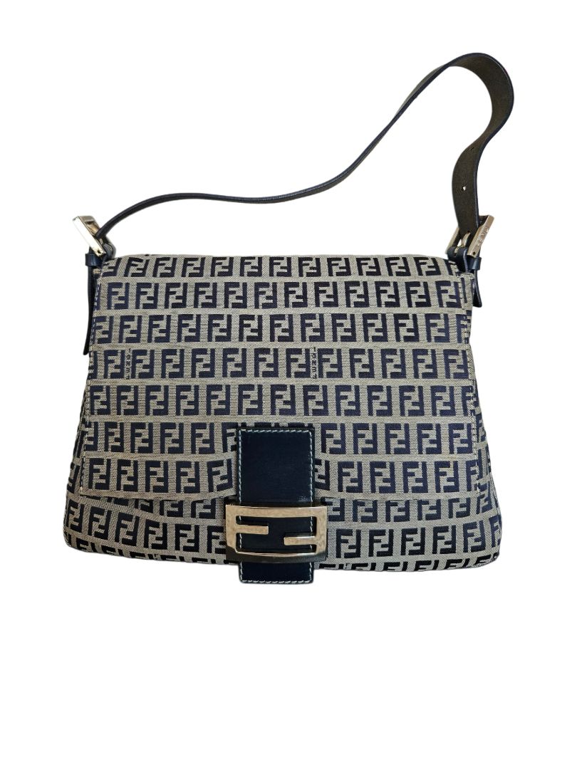 Fendi Zucchino Canvas Mama Forever Shoulder Bag