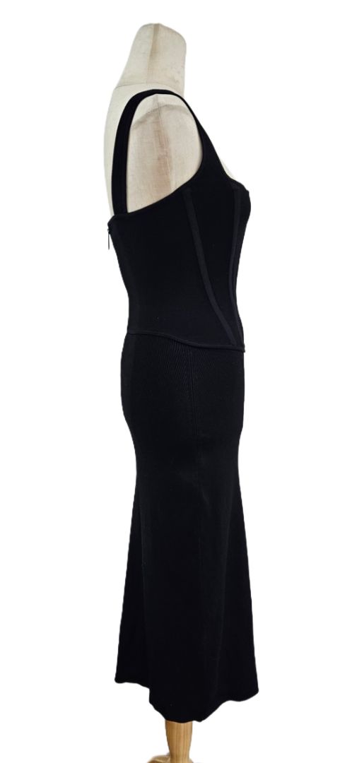 Dion Lee Black Pointelle Knit Corset Midi Dress - BOPF | Business of Preloved Fashion Dion Lee Black Pointelle Knit Corset Midi Dress - BOPF | Business of Preloved Fashion