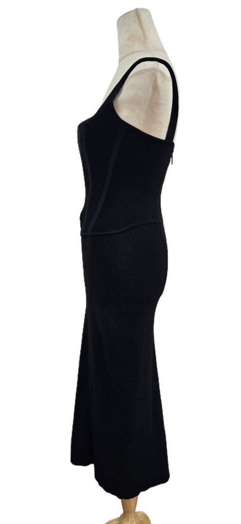 Dion Lee Black Pointelle Knit Corset Midi Dress - BOPF | Business of Preloved Fashion Dion Lee Black Pointelle Knit Corset Midi Dress - BOPF | Business of Preloved Fashion