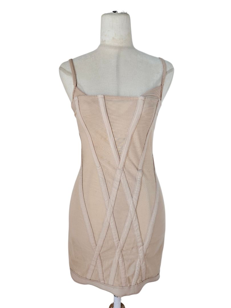 Dion Lee Beige Mesh Corset Mini Dress - BOPF