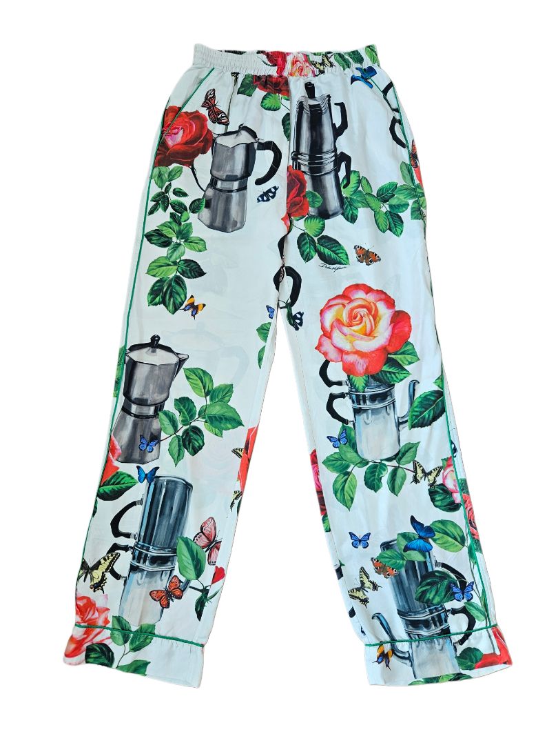 Dolce & Gabbana Multicolor Floral Printed Silk Trouser
