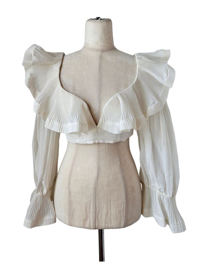 Zimmermann Cream The Lovestruck Crop Top