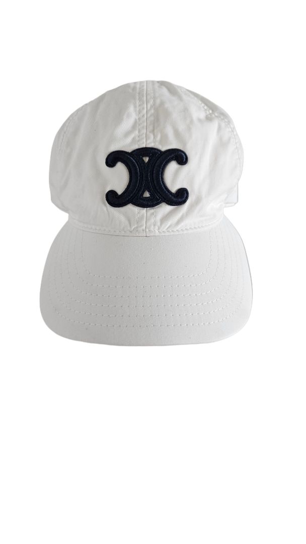 Celine White Logo Baseball Hat
