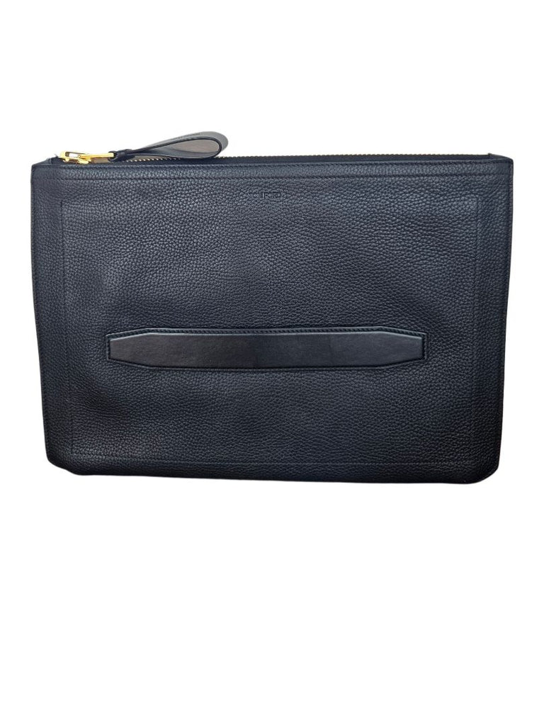 Tom Ford grained-texture black clutch bag - BOPF | Business