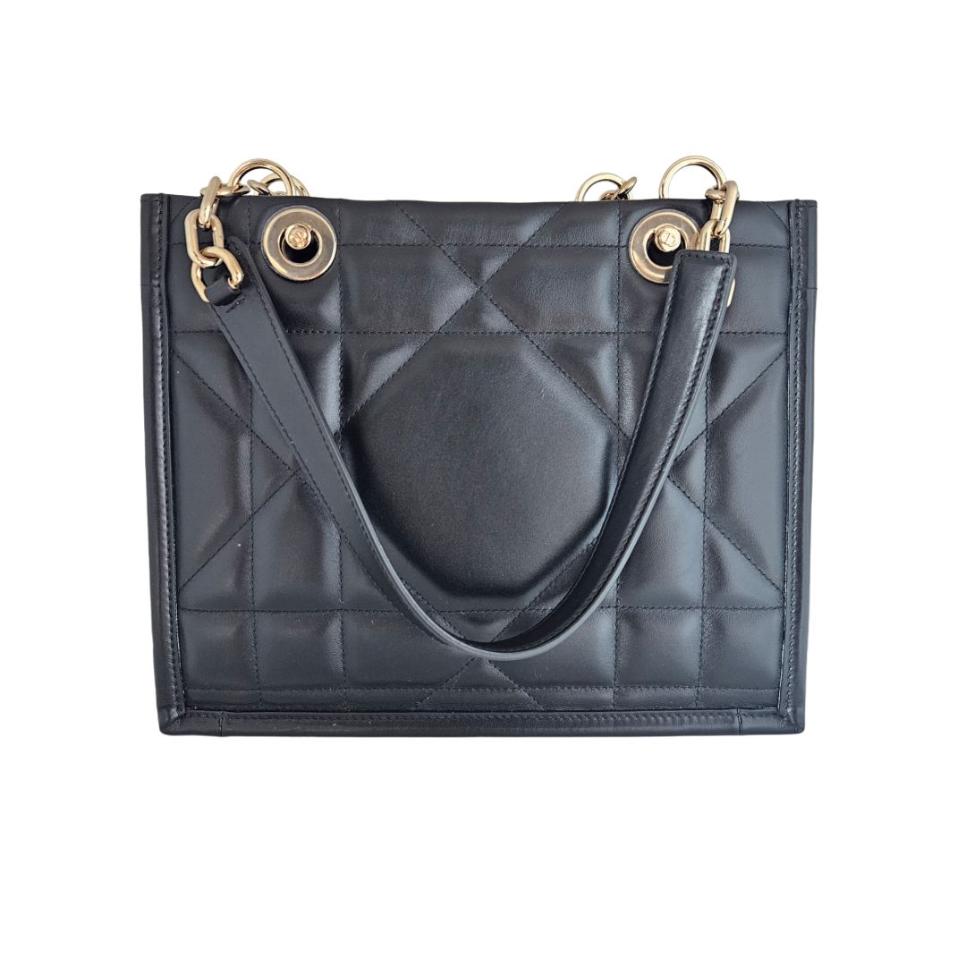Christian Dior Black Essential  Archicannage Shoulder Tote Bag