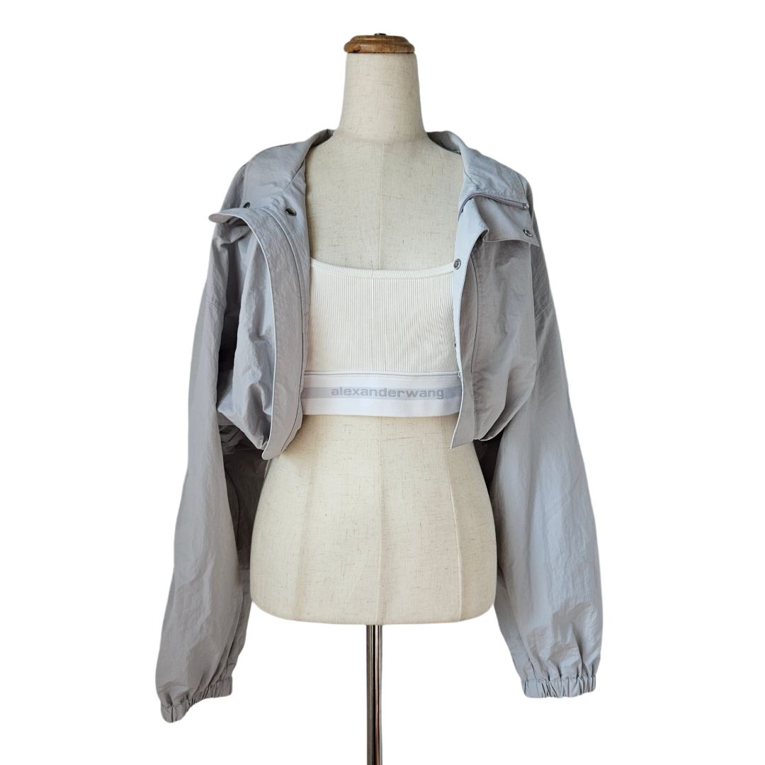 Alexander Wang Grey Bolero Track Jacket W/ Bra Top