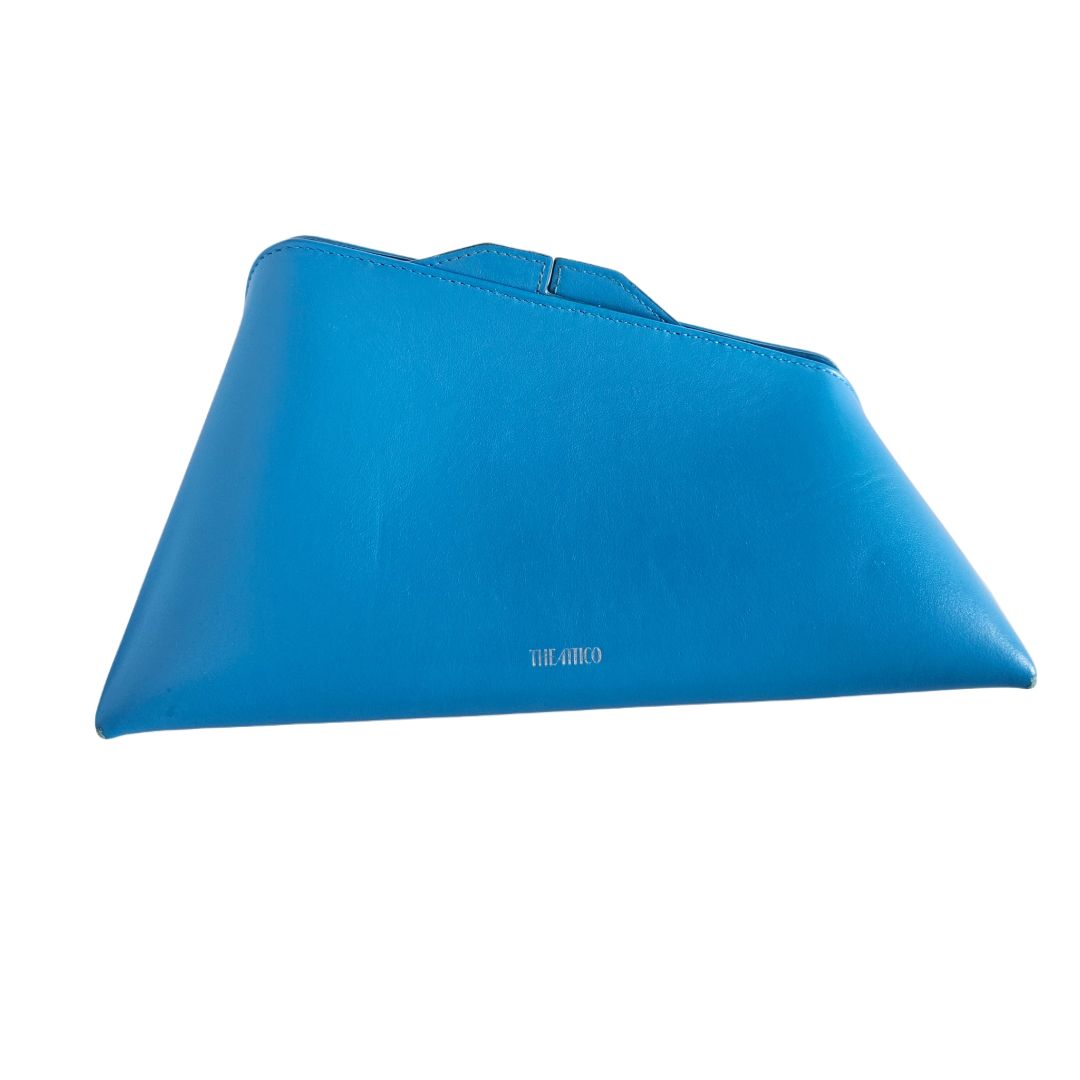 Attico ''8.30 PM'' Blue Oversized Leather Clutch