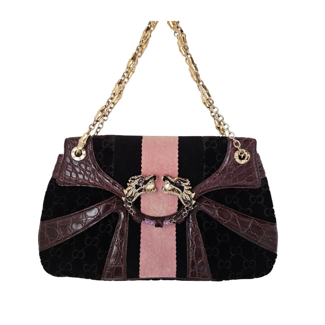 Gucci Limited Edition Violet GG Tom Ford Dragon Shoulder Bag