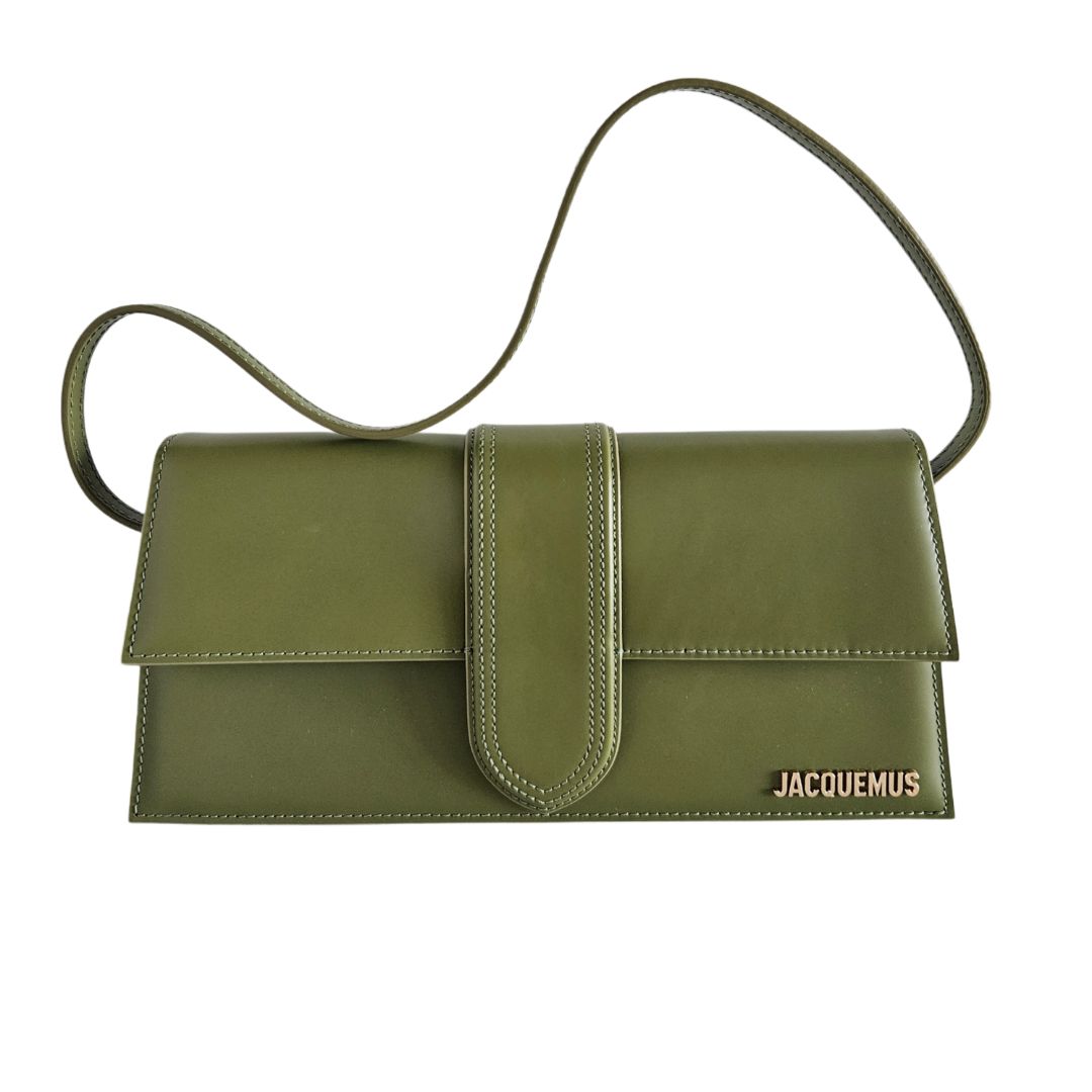 Jacquemus La Bambino Long Green Leather Shoulder Bag