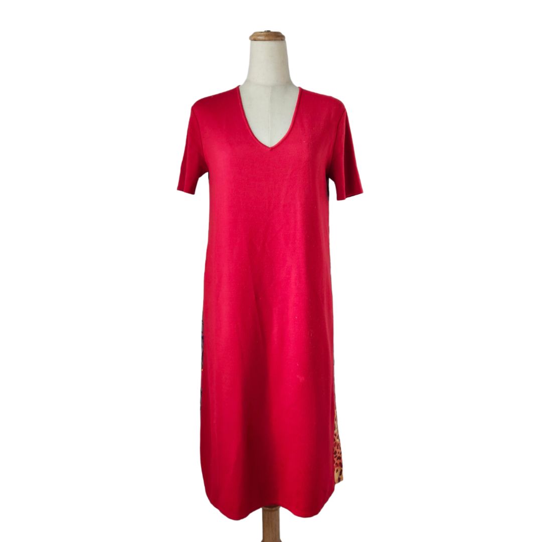 Salvatore Ferragamo with Back Silk Multicolor Printed Dress