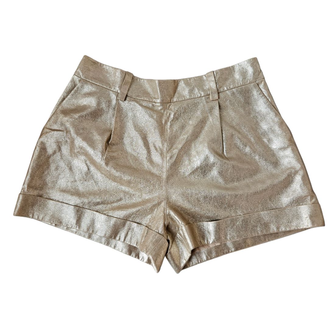 Diane Von Furstenberg Gold With Side Pockets Mini Shorts