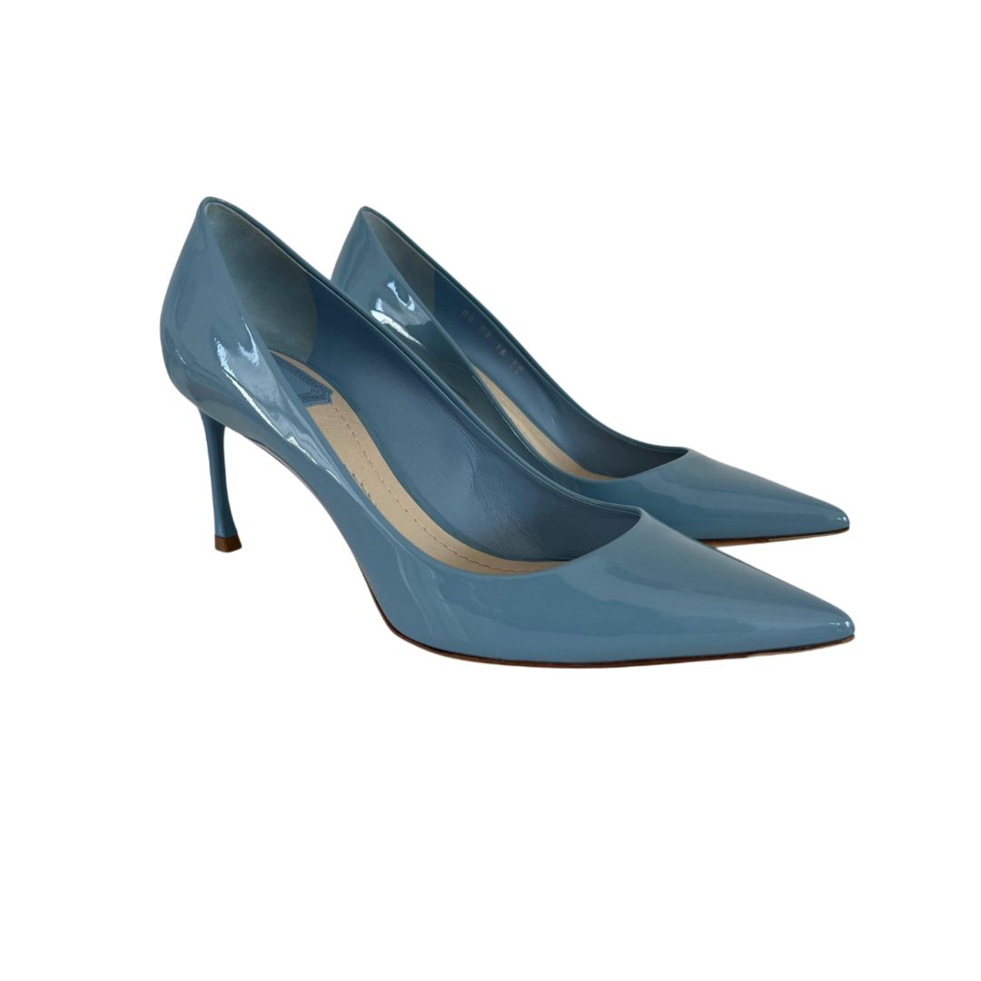 Christian Dior Blue Patent Leather Pointed Toe Mid heel, size 38
