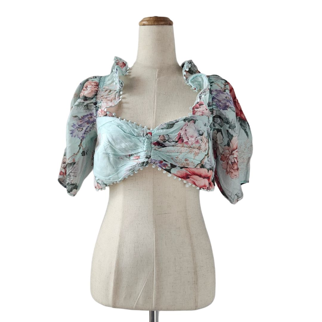Alice McCall Multicolor Floral Print Off Shoulder Bustier Top