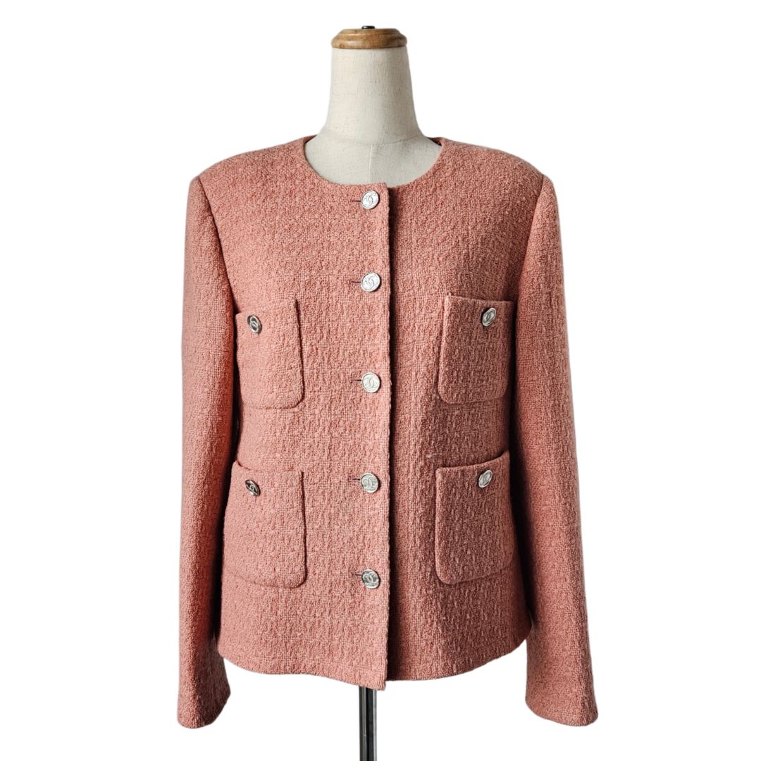 Chanel Peach Tweed Jacket 2021