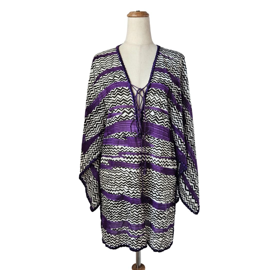 Missoni Mare purple, black and white zig zag kaftan