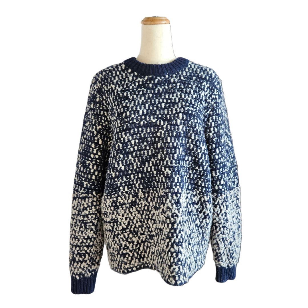 See by Chloe Navy Blue/White Wool Sweater