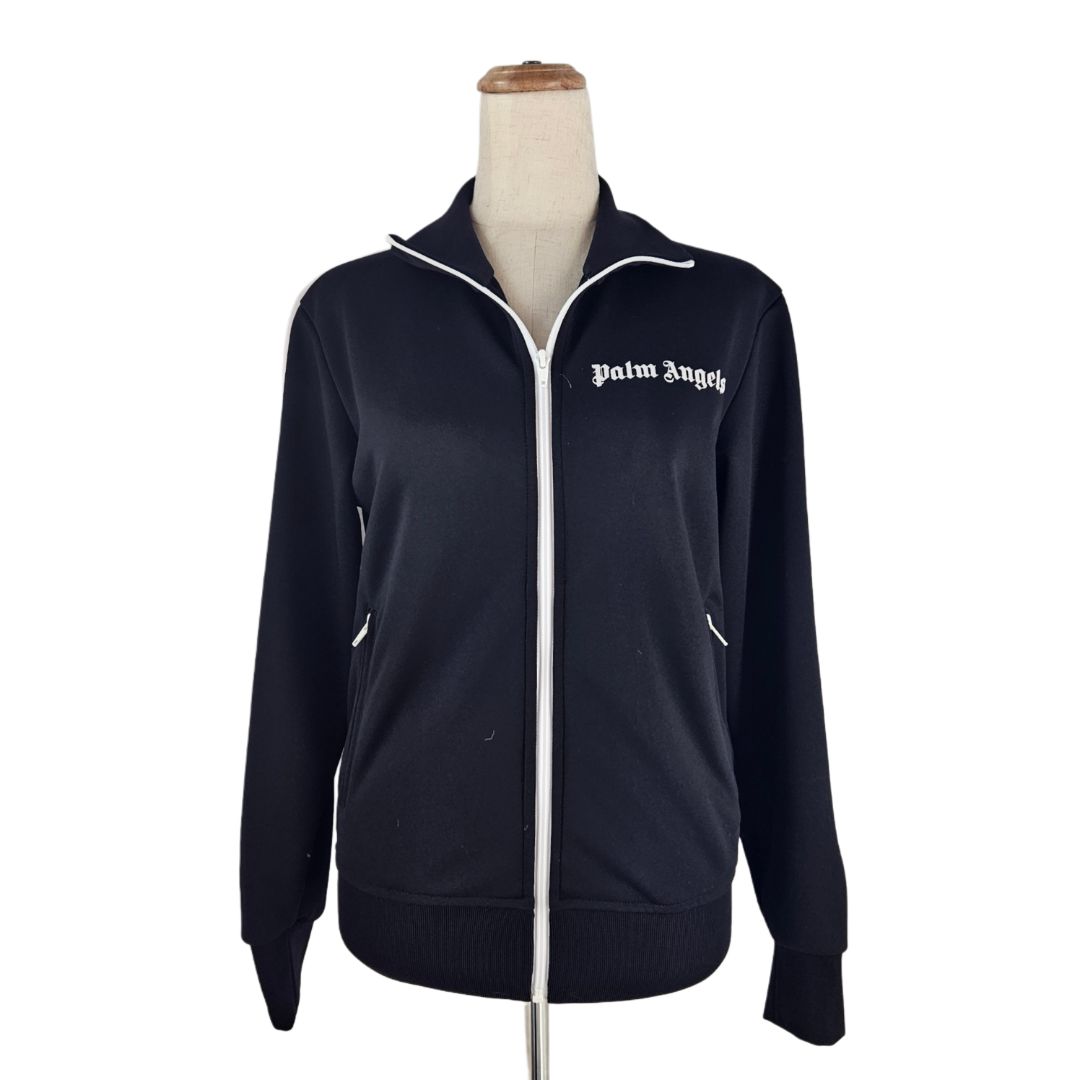 Palm Angels Black  Zip Up Hooded Jacket