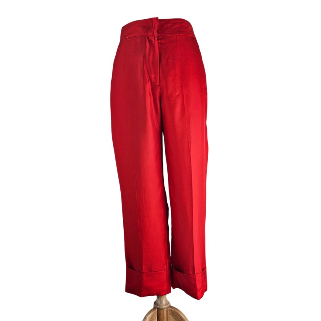 Acne Studios Red Silk Trouser