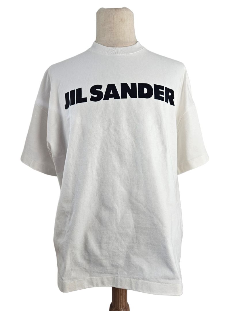 Jil Sander White Logo Oversized Mens T-Shirt