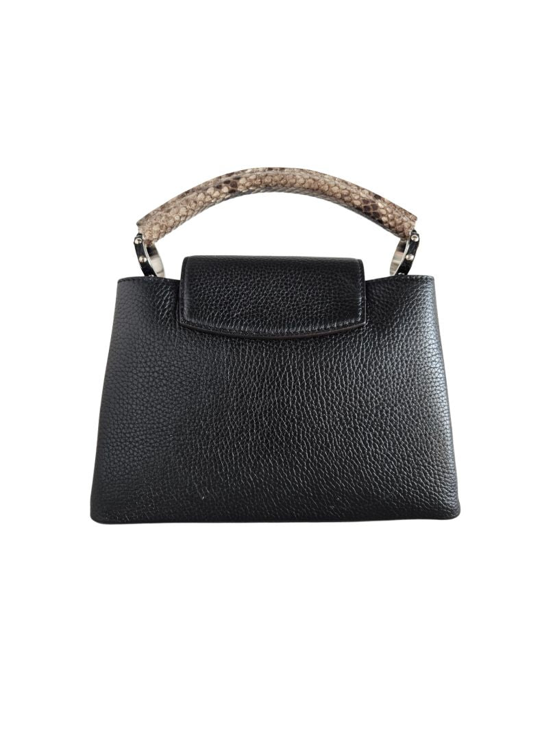 Louis Vuitton Black Capucines BB With Python Handle Bag BOPF