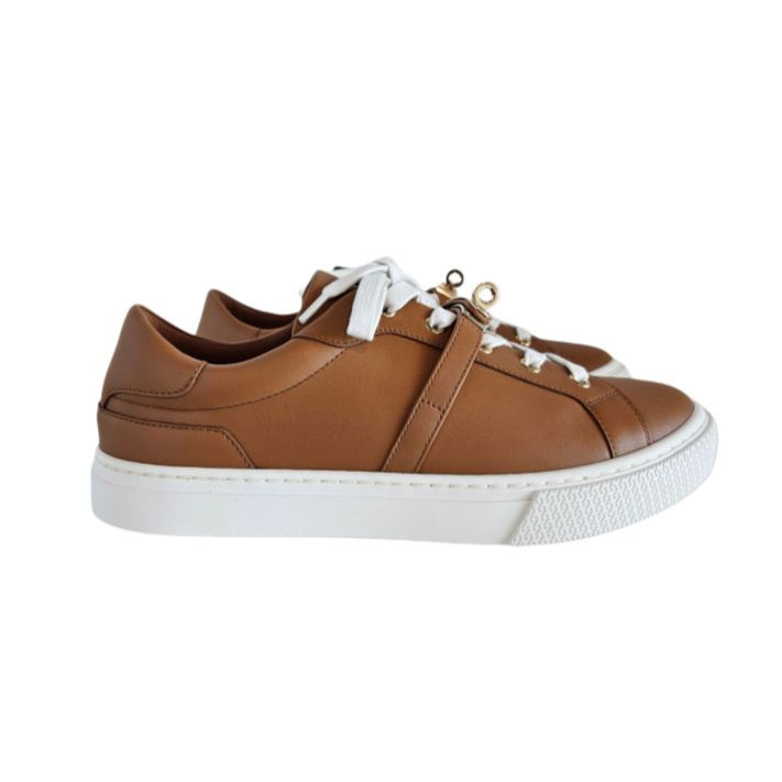 Hermes Day Brown Leather Sneakers, size 39