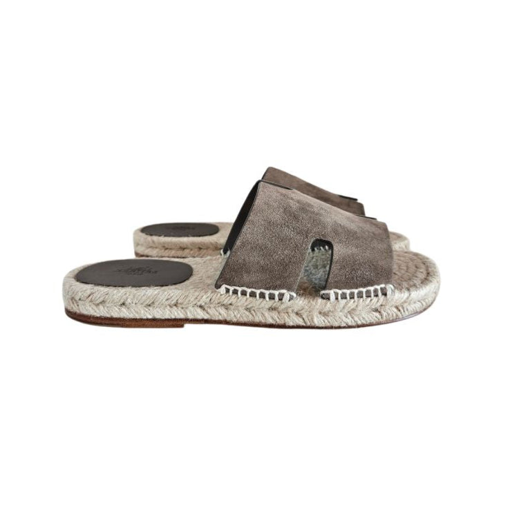 Hermes Antigua Etoupe Suede Espadrille, size 39
