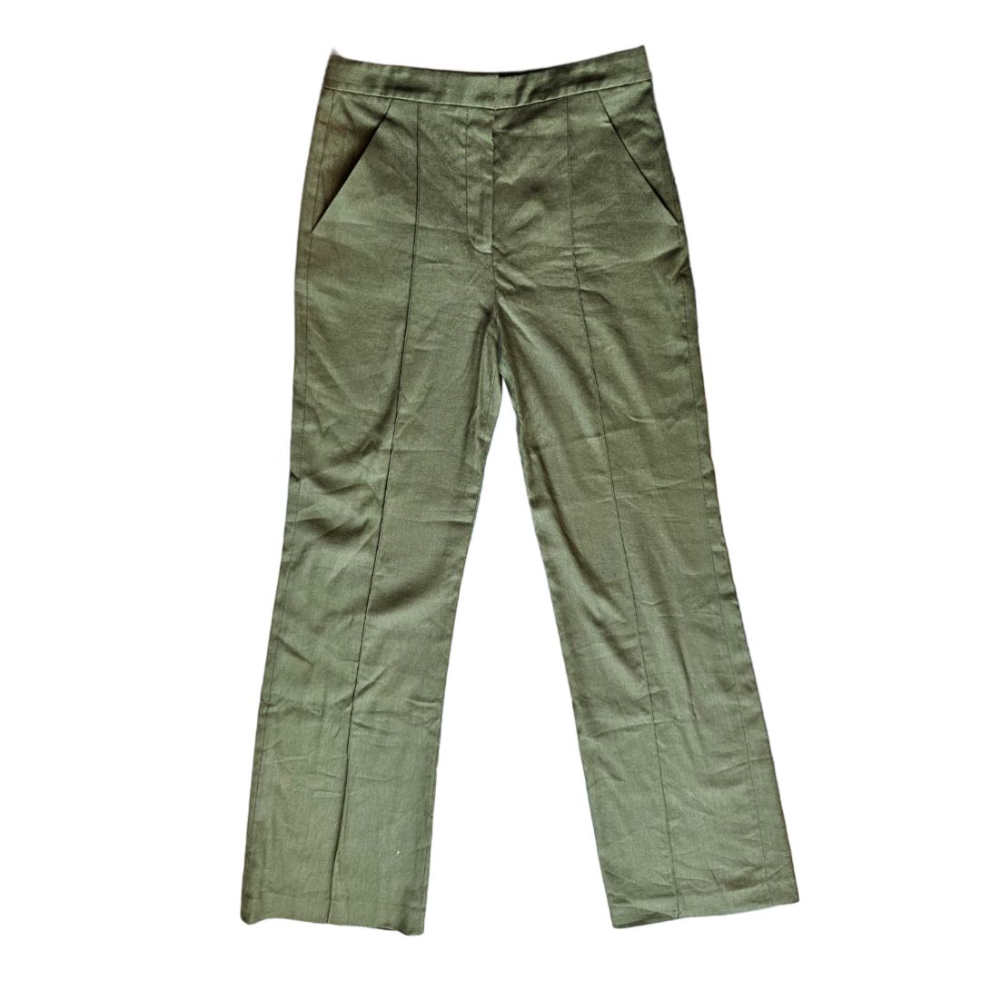 Veronica Beard Noda High-rise Pants in Linen-blend Twill, size 8