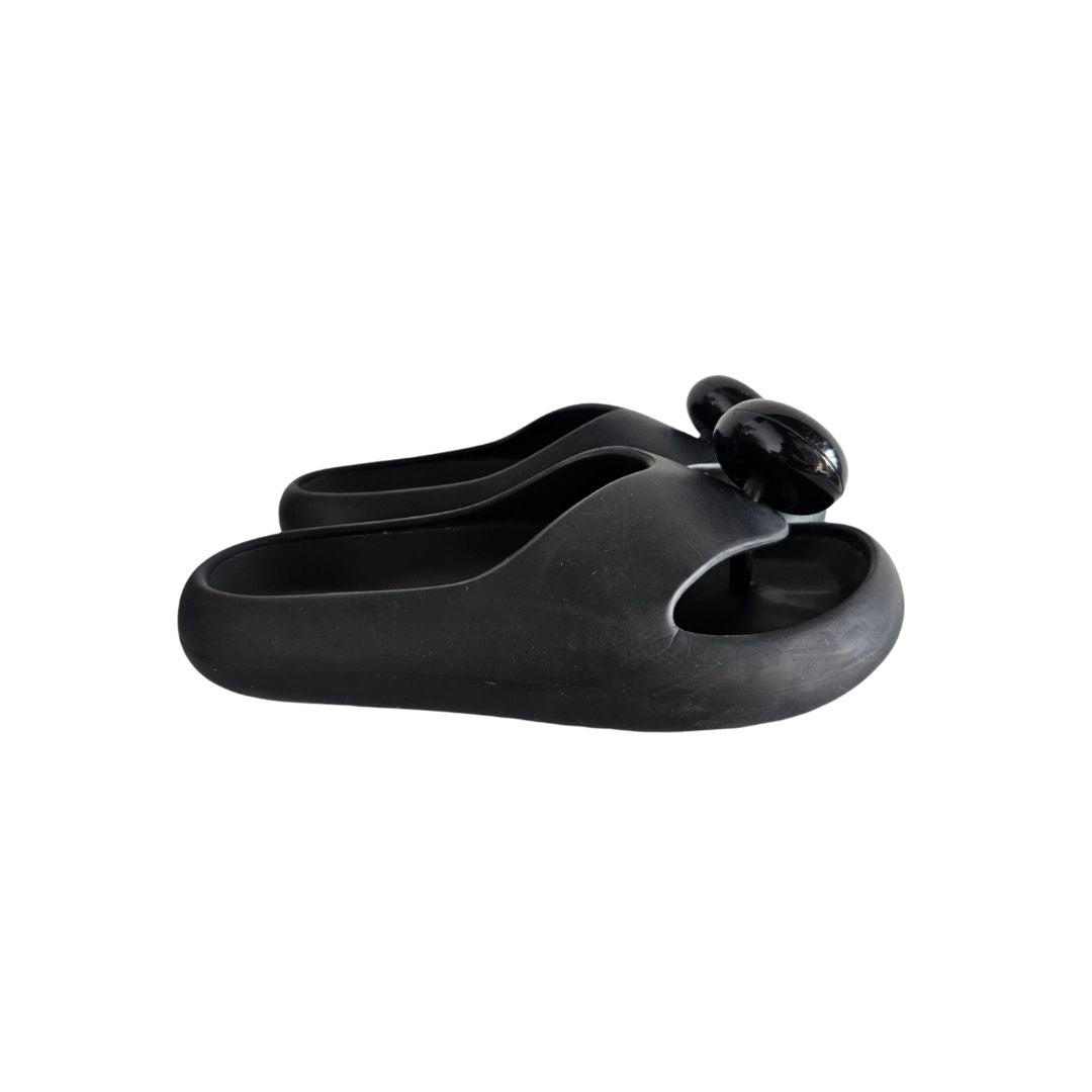 Loewe Black Pebble-Detail Thong Flip-Flops, size 38