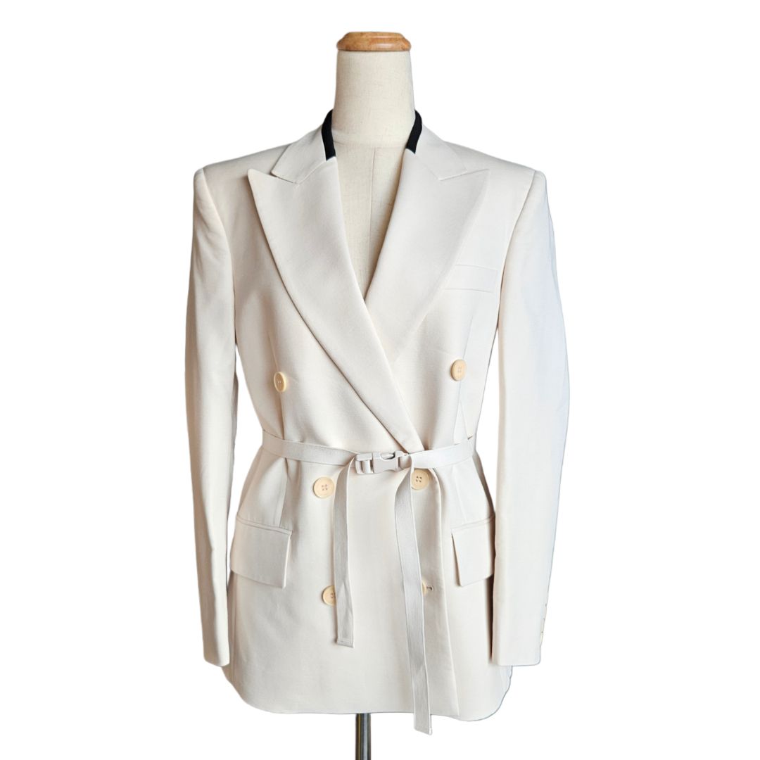 Stella McCartney Cream Belted Woll-Blazer