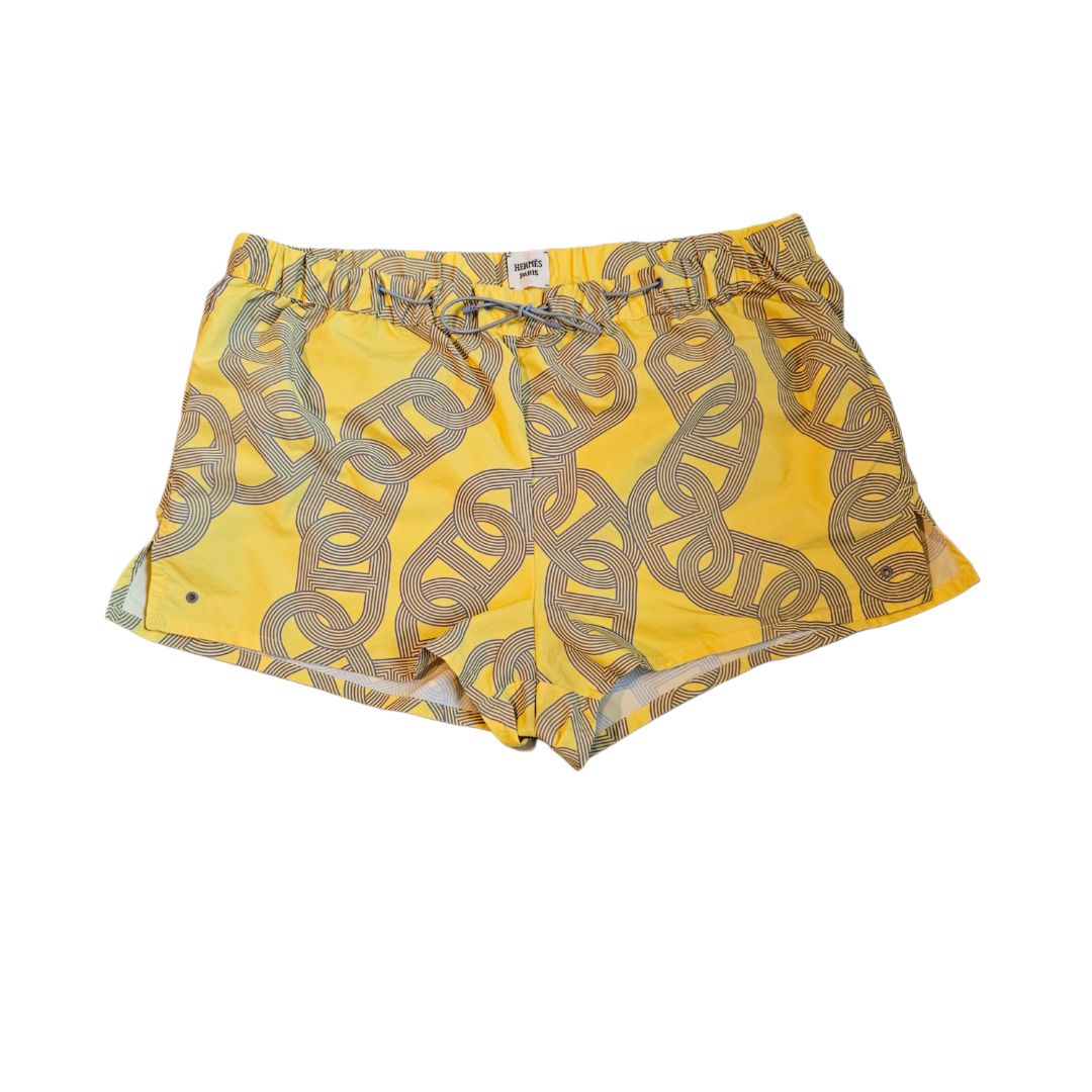 Hermès Yellow Chain Print Casual Shorts