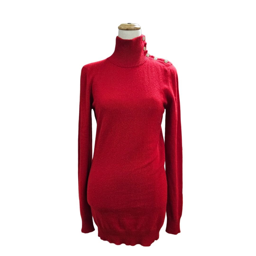 Chanel Red Turtleneck Longsleeve sweater dress