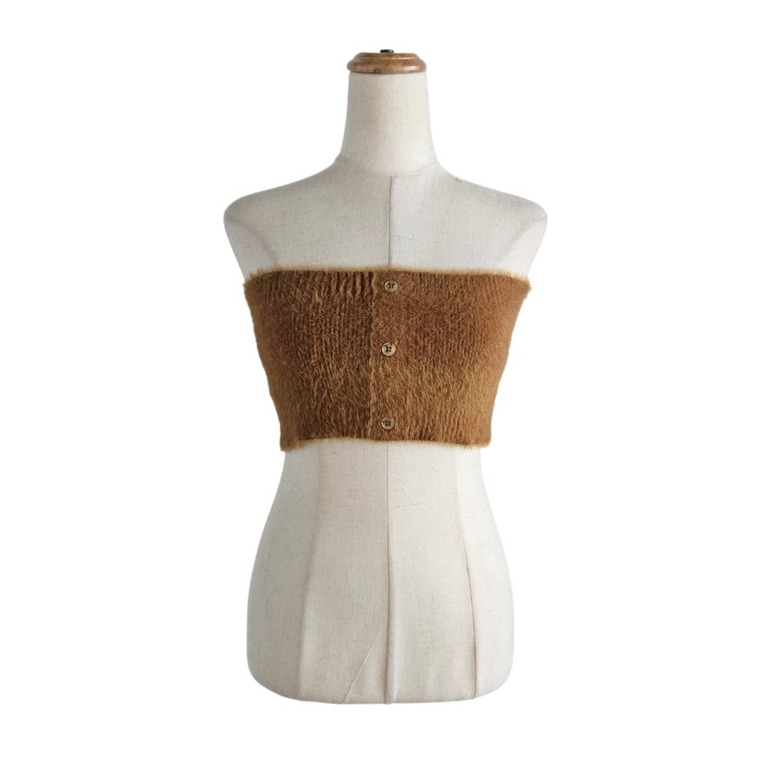Jacquemus Camel Brown Tube Cropped Top