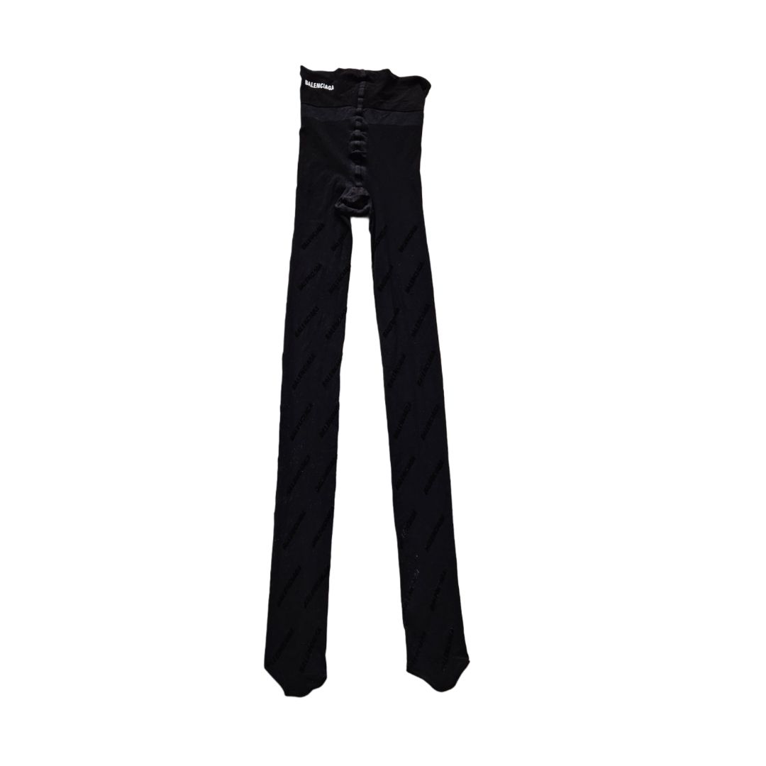 Balenciaga Black W/ Velvet Logo Stocking