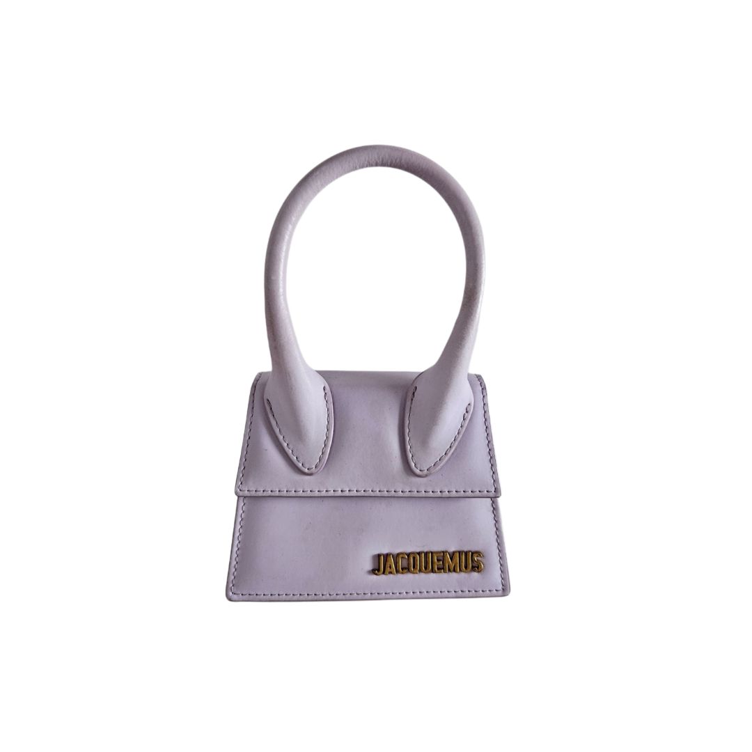Jacquemus Lavender Leather Mini Le Chiquito Top Handle Bag