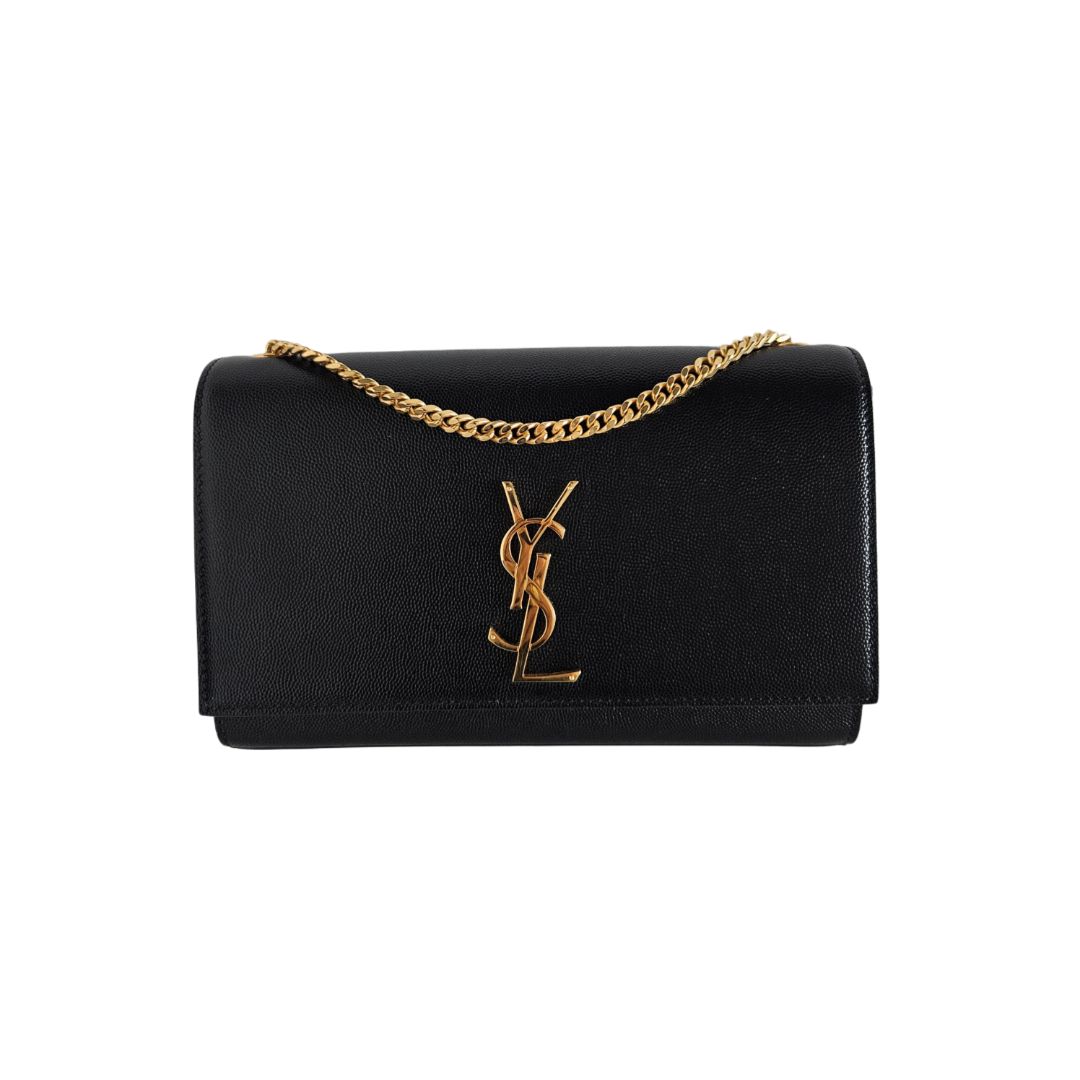 Saint Laurent Black Leather Medium Kate Crossbody Bag