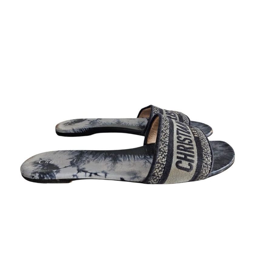 Christian Dior Navy Blue Dway Flat Slide, size 41
