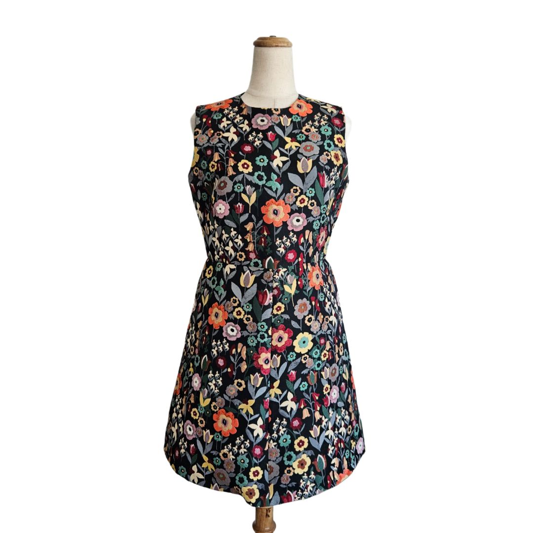 Red Valentino Multicolor Floral Printed Sleeveless Midi Dress