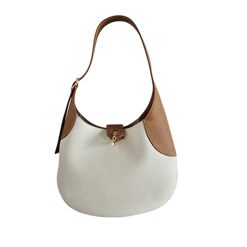 Loro Piana hammered calfskin toggle-fastening bag