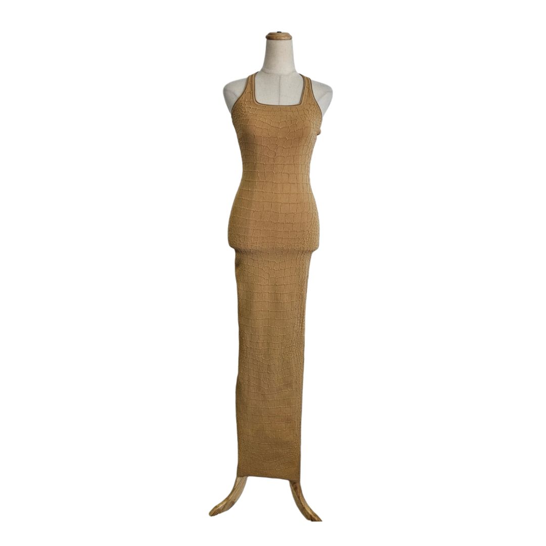 Jacquemus La Robe Scala Camel Maxi Dress