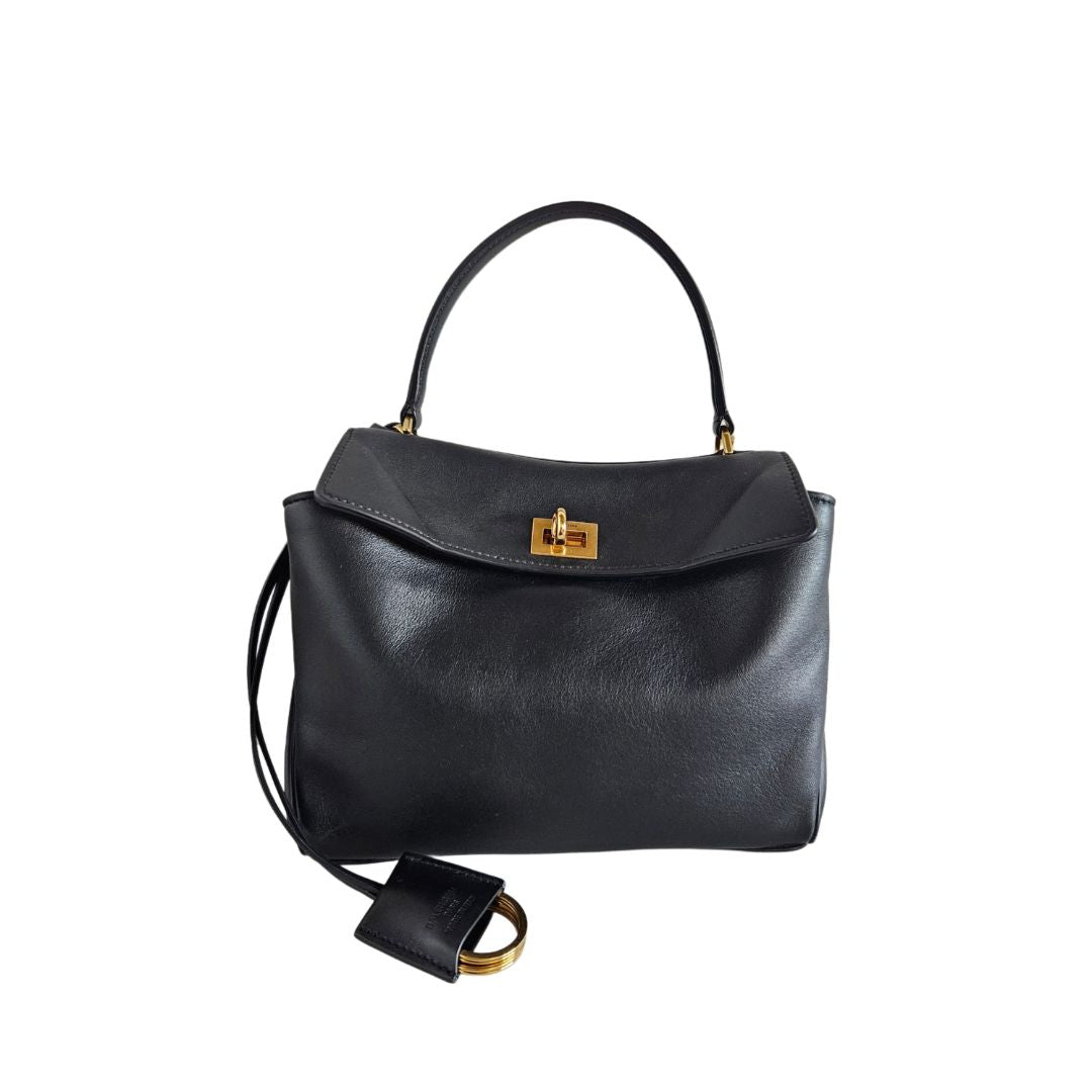 Balenciaga Black Rodeo Mini leather tote bag