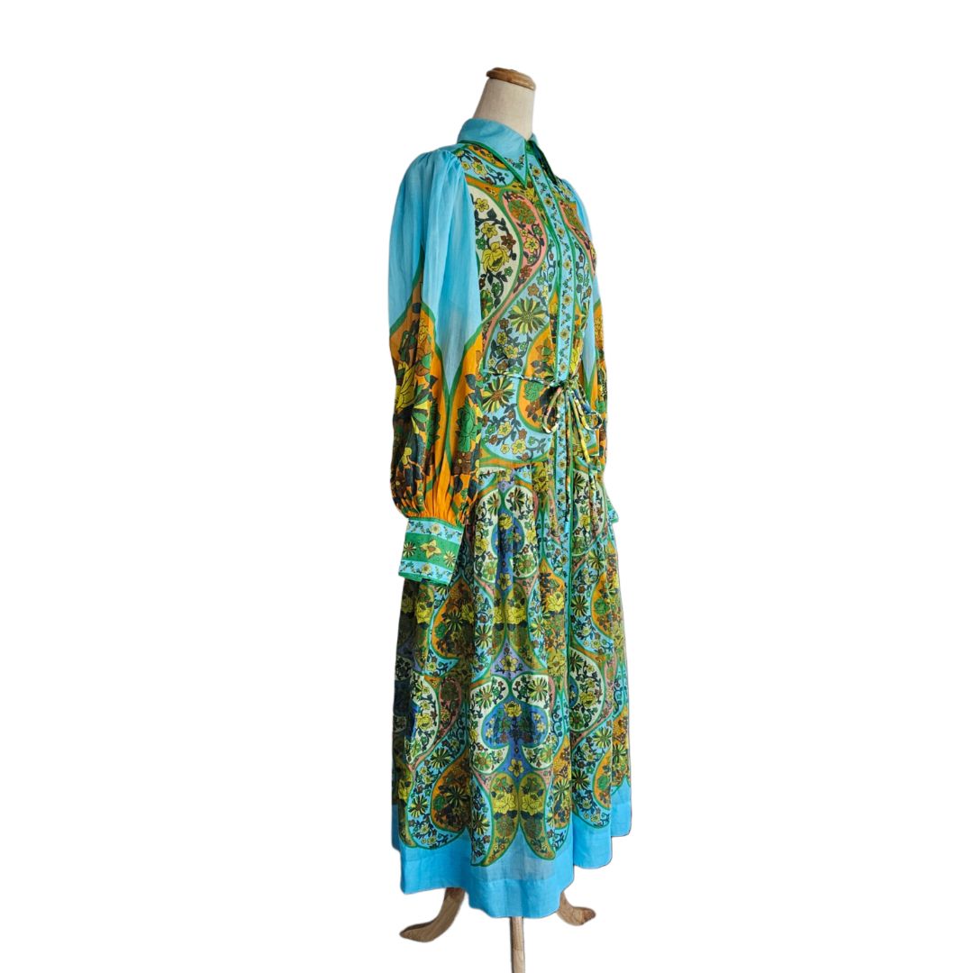 Alemais Multicolor Floral Print Long Sleeve Maxi Dress