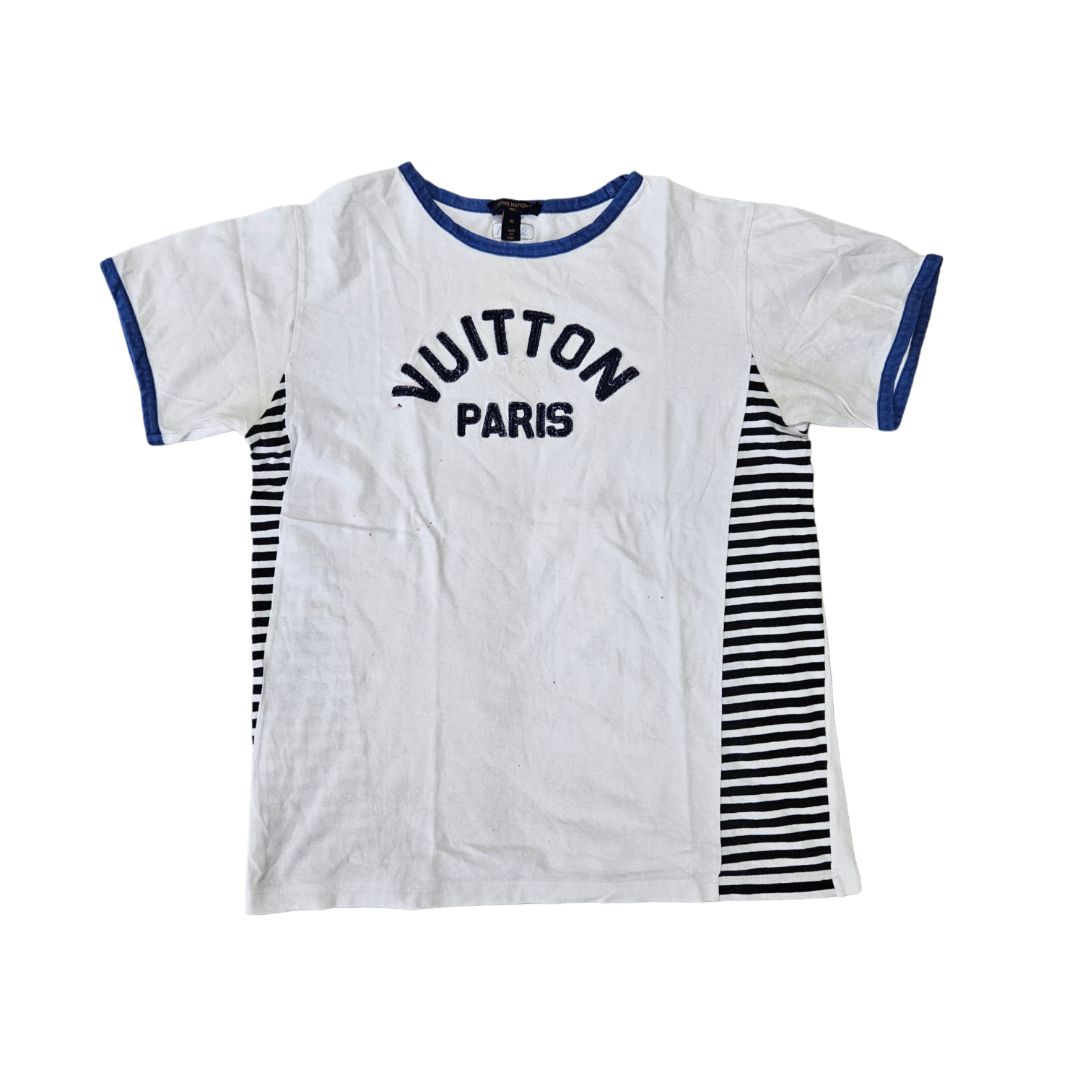 Louis Vuitton White Stripe Logo T Shirt
