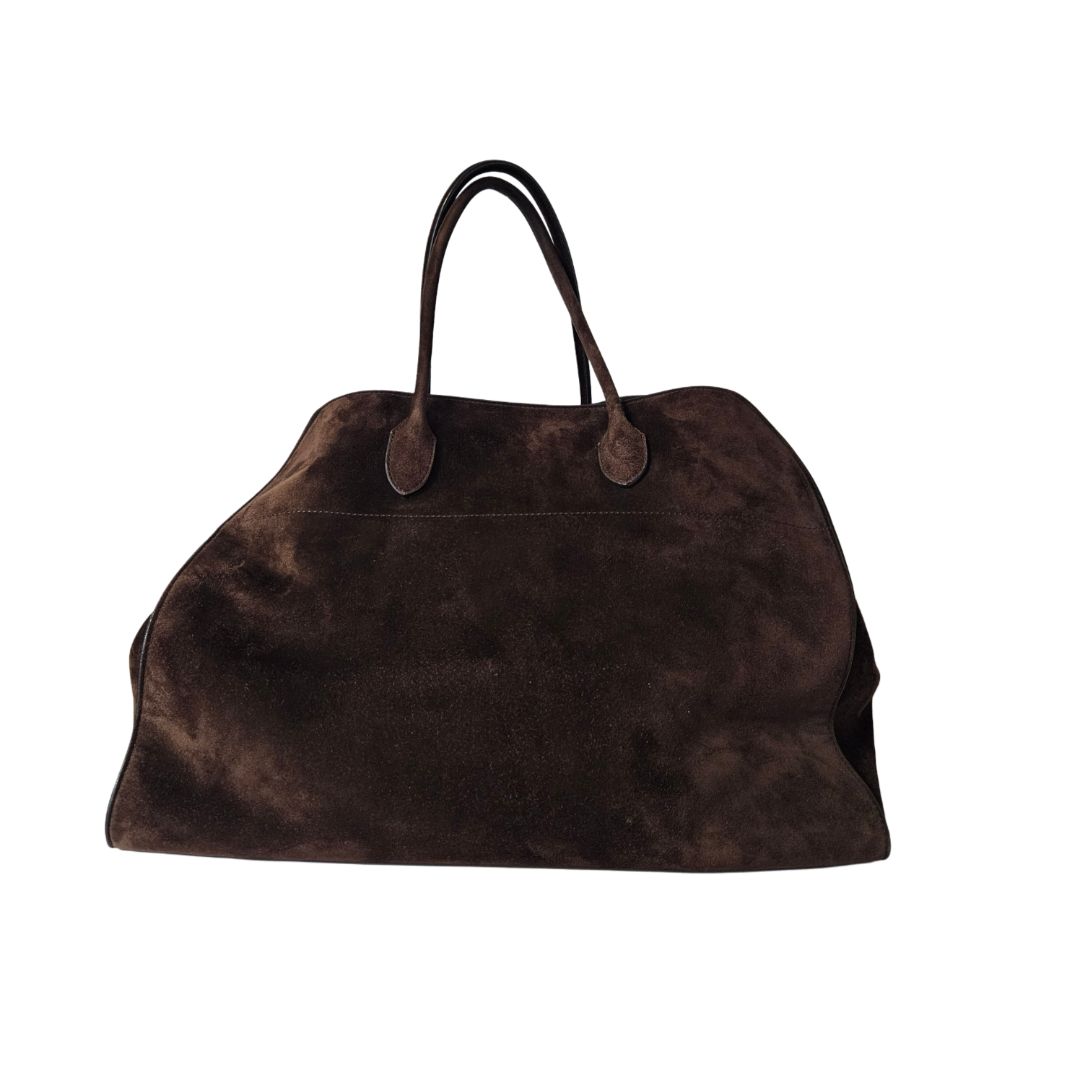 The Row 17 brown suede margaux bag