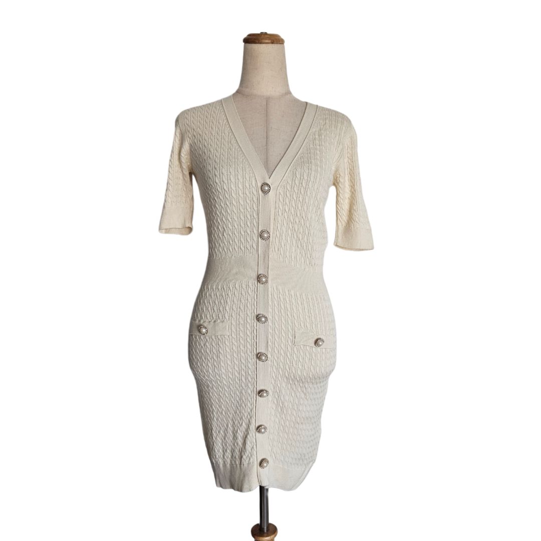 bodycon button up dress Lovers and Friends Cream Faux Pearl & Crystal - BOPF Condition:Brand new-with tags IKEA MALM Dresser Redo sleeve V color::BLACK