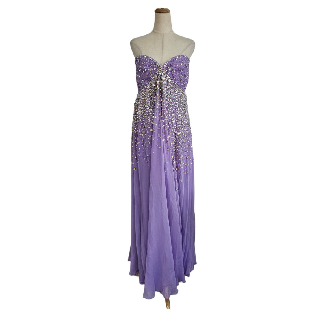 Georges Hobeika Spring-Summer 2023 Purple Beaded Embellished Gown