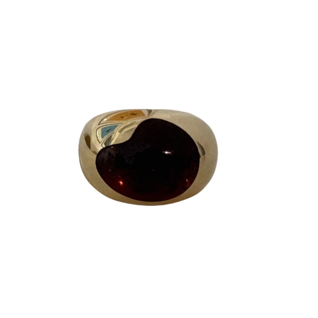 Pomellato Garnet 18K Gold Wide Band Ring