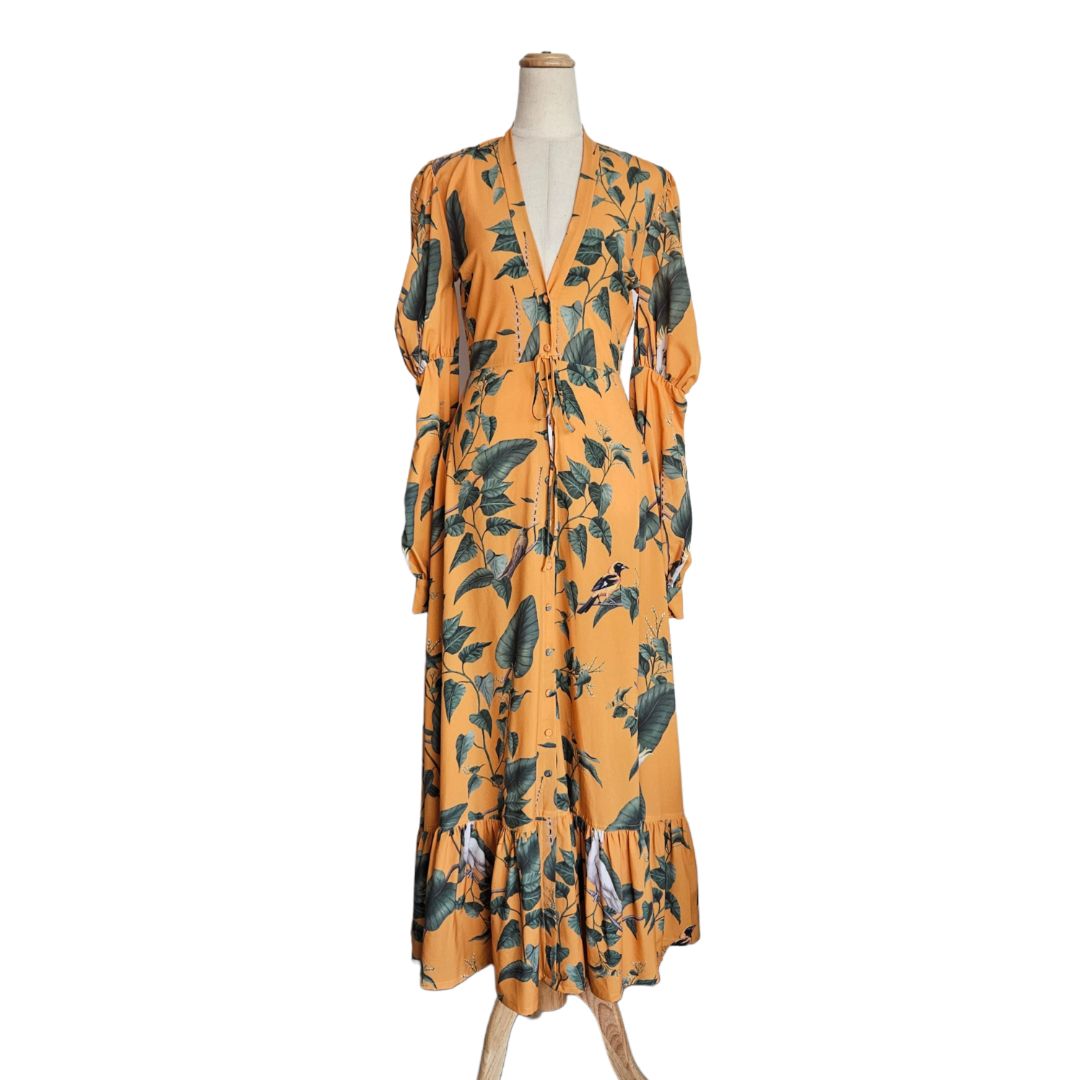 andres otalora green dress Green Floral Border Que Energia Tunic Dress main image 1