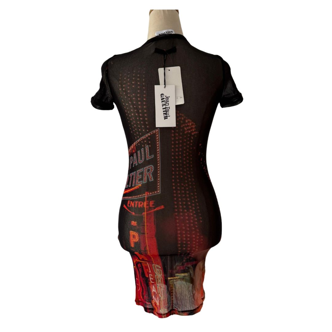 Jean Paul Gaultier Pigalle Printed Mesh Mini Dress - BOPF | Business of Preloved Fashion Jean Paul Gaultier Pigalle Printed Mesh Mini Dress - BOPF | Business of Preloved Fashion