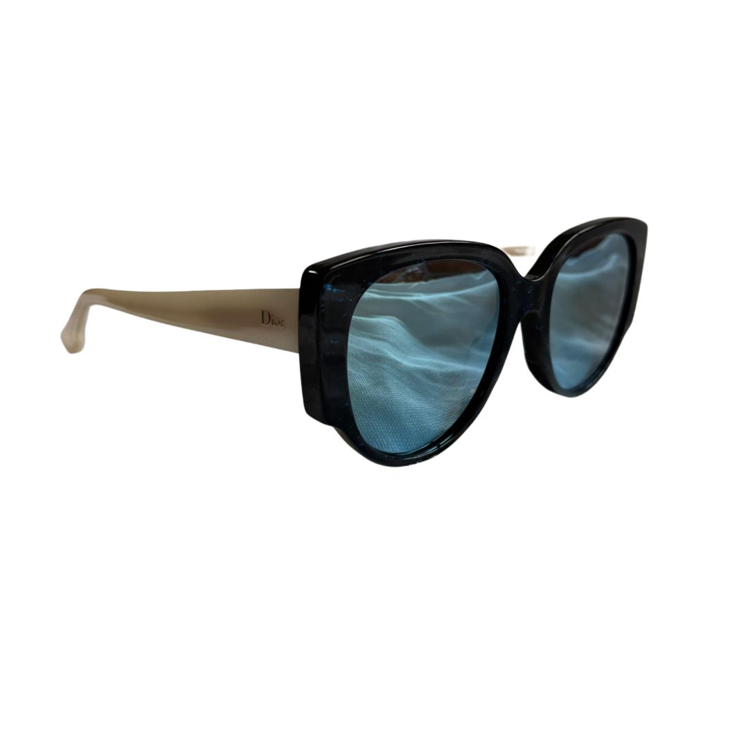 Christian Dior Blue Lens Reflector Oversized Sunglasses