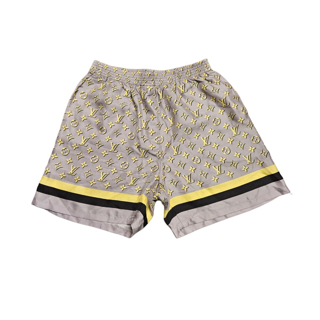 Louis Vuitton Purple & Yellow Stripe Monogram Print Pajama Short